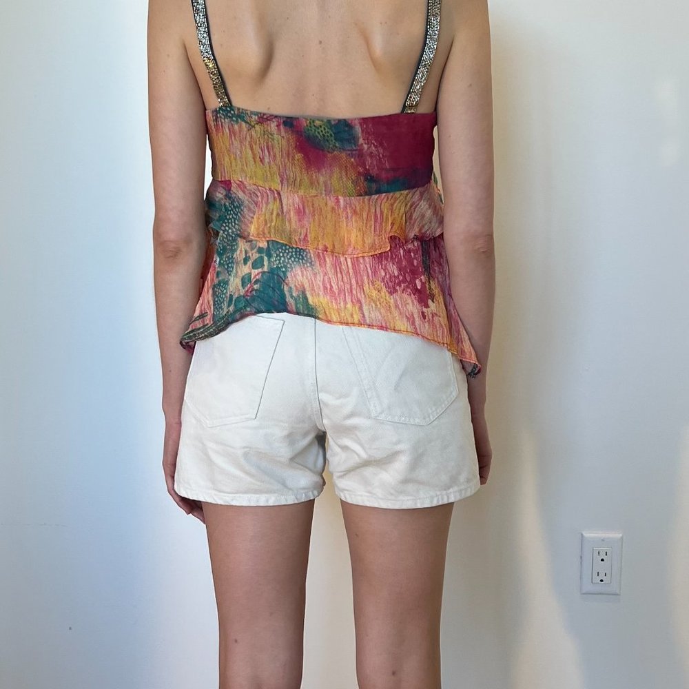 Printed Ruffle Top - Picture 3 of 7